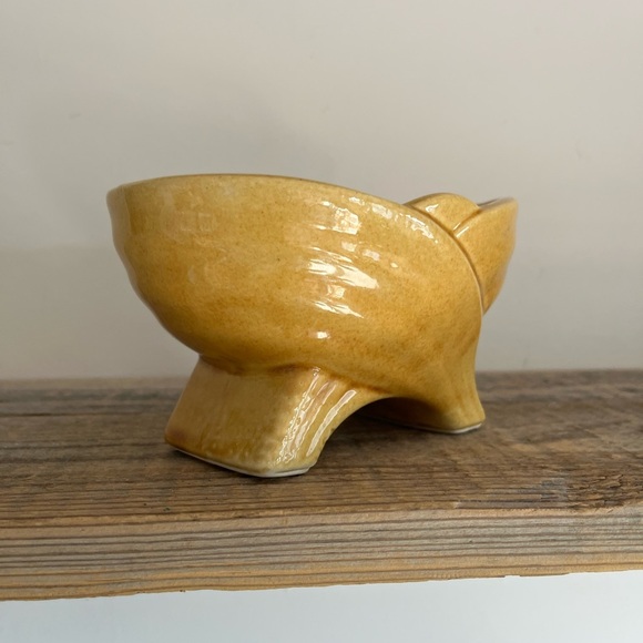 Vintage pottery planter mustard - Picture 2 of 4